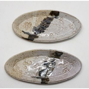 Gina DeSantis Ceramics Oval Tray Trinket Dish Lot of 2